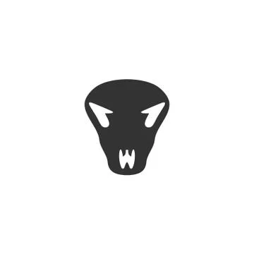 Cow skull icon flat Stock Illustration