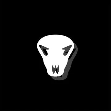 Cow skull icon flat Stock Illustration