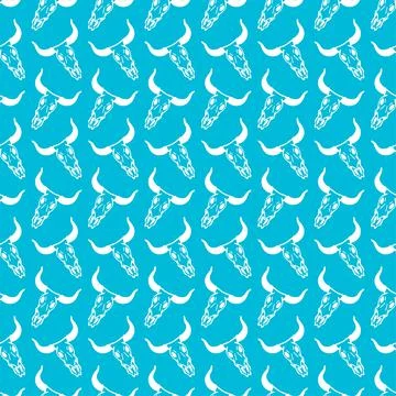 Cow skull pattern seamless. Cow skeleton background Illustrazione stock