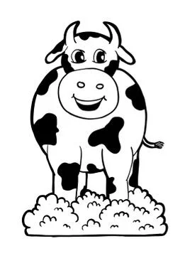 Cow with smile Illustrazione stock