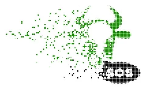 Cow Sos Message Destructed Pixel Icon Illustrazione stock