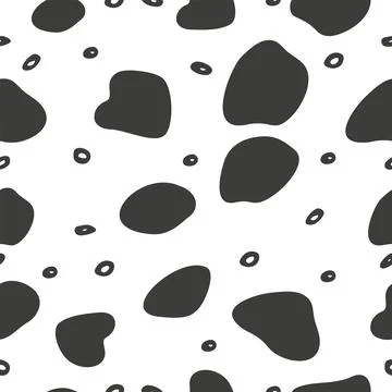 Cow spots seamless pattern. Animal black and white print. Dalmatian skin vector 스톡 일러스트