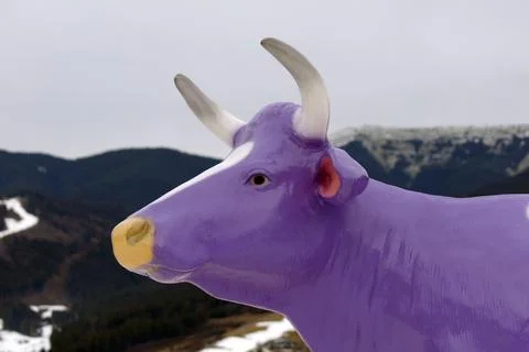 Cow statue on blurred background Stock Photos