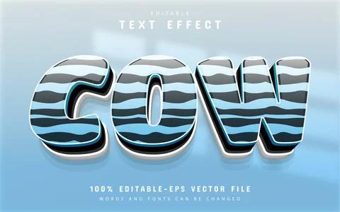 Cow text effect editable Stock Illustration