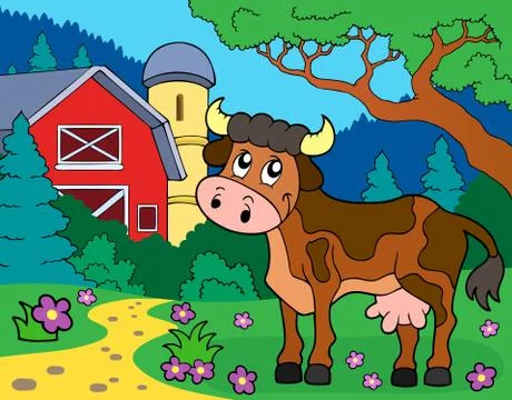 Cow theme image - eps10 vector illustration. Stock Illustration