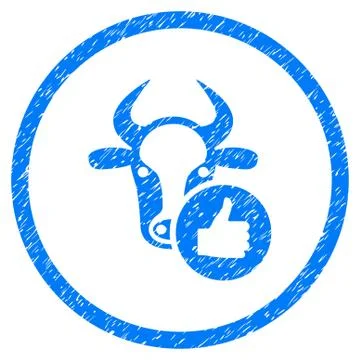 Cow Thumb Up Rounded Grainy Icon Stock Illustration
