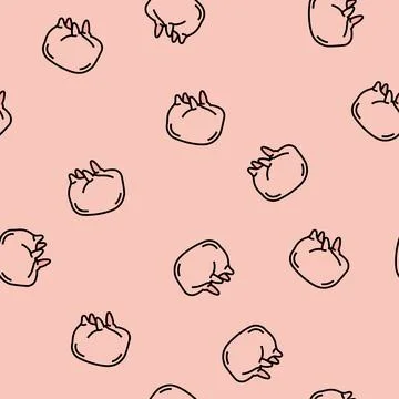 Cow udder vector seamless pattern Stock Illustration