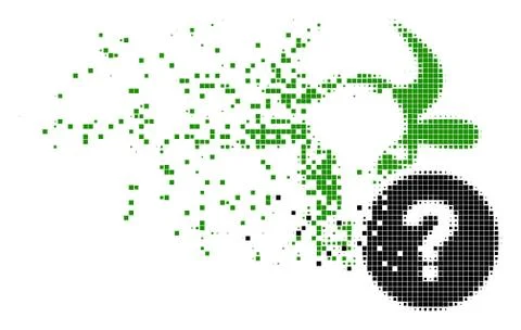 Cow Unknown Status Shredded Pixel Icon Stock Illustration