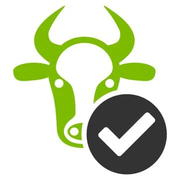 Cow Valid Flat Vector Icon Stock Illustration