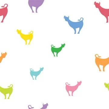 Cow vector art background design for fabric and decor. Seamless pattern Stock Illustration