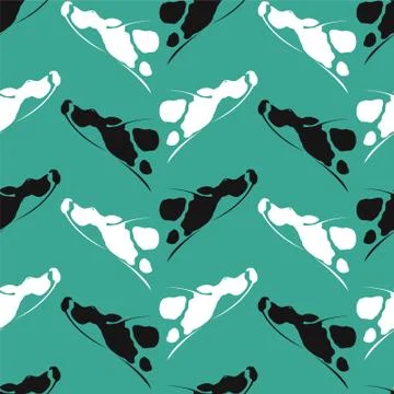 Cow vector art background design for fabric and decor. Seamless pattern Stock Illustration