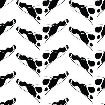 Cow vector art background design for fabric and decor. Seamless pattern Stock Illustration