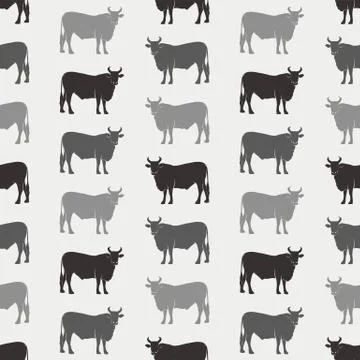 Cow vector art background design for fabric and decor. Seamless pattern Stock Illustration