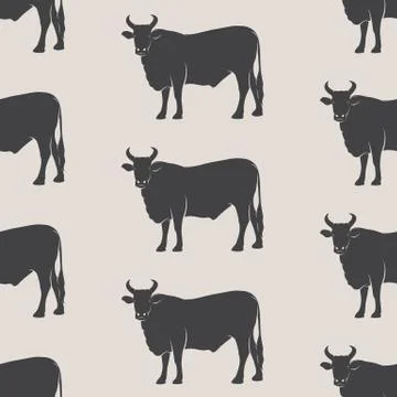 Cow vector art background design for fabric and decor. Seamless pattern Stock Illustration