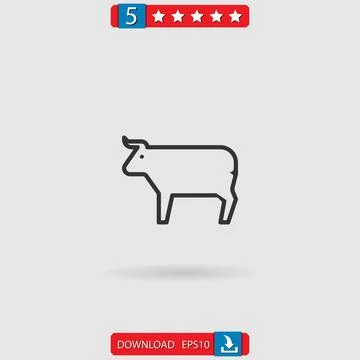 Cow vector icon Illustrazione stock