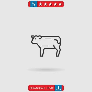 Cow vector icon Illustrazione stock