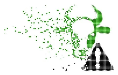 Cow Warning Decomposed Pixel Icon Stock Illustration