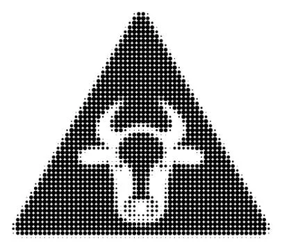Cow Warning Halftone Icon Stock Illustration