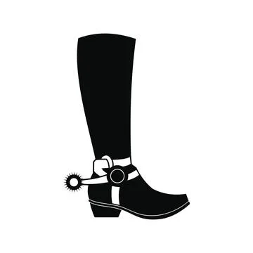 Cowboy boot black simple icon Stock Illustration