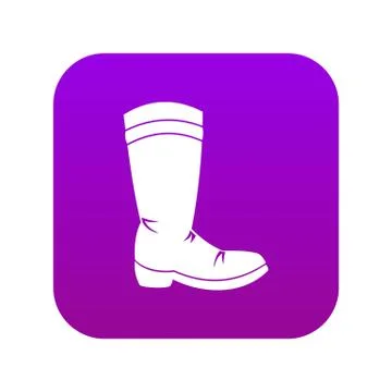 Cowboy boot icon digital purple Stock Illustration