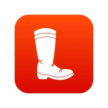 Cowboy boot icon digital red Stock Illustration
