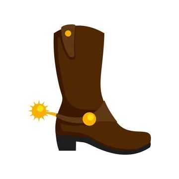 Cowboy boot icon flat isolated vector Stock Illustration