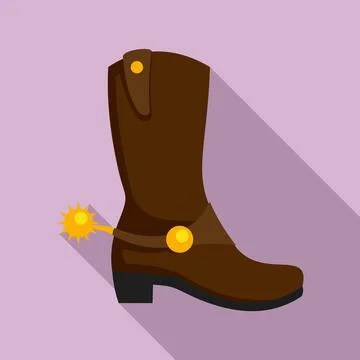 Cowboy boot icon, flat style Stock Illustration