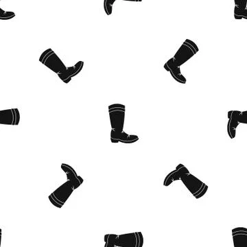 Cowboy boot pattern seamless black Stock Illustration