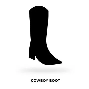 Cowboy boot silhouette Stock Illustration