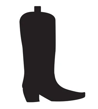 Cowboy Boot Silhouette Stock Illustration