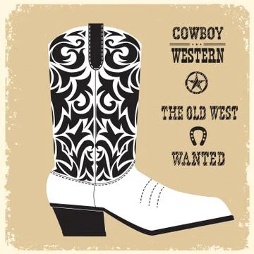 Cowboy boot vector isolated for design Stock Illustration