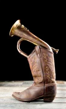 Cowboy Bugle. Stock Photos
