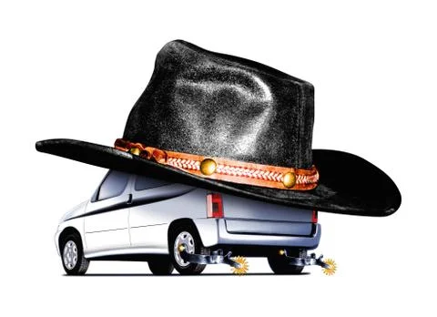 Cowboy car Stock Illustration
