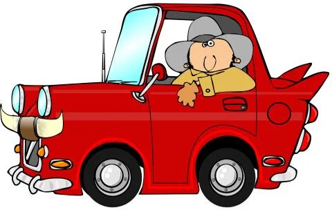 Cowboy car Stock Illustration