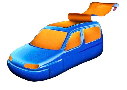 Cowboy car Stock Illustration