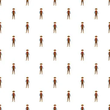 Cowboy character pattern representing wild west concept Stock Illustration