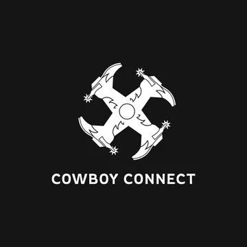 Cowboy Connect Concept, Monogram Logo Template Stock Illustration