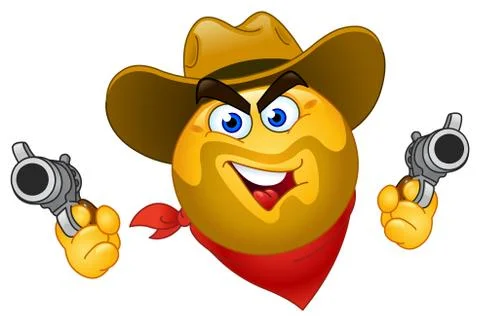 Cowboy emoticon Illustrazione stock