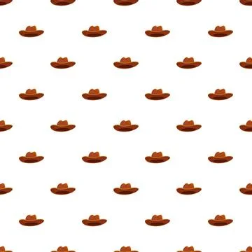 Cowboy fedora hat brown texture seamless pattern イラスト素材