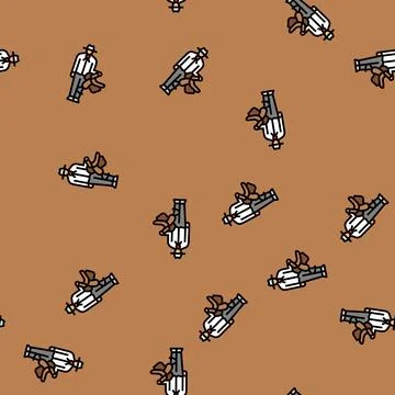 Cowboy gripping a saddle vector seamless pattern Stock Illustration