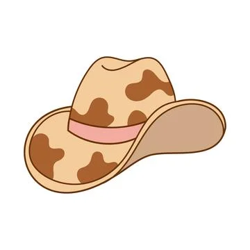 Cowboy hat with brown spots vector art cow Stock Illustration