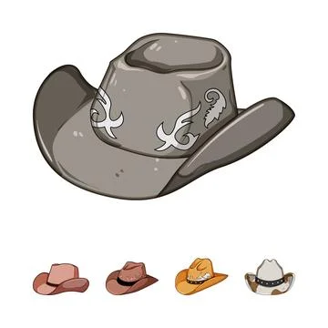 Cowboy hat collection with different styles Stock Illustration