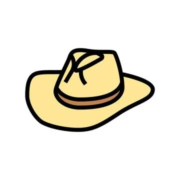 Cowboy hat color icon vector illustration Stock Illustration