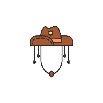 Cowboy hat colored icon. Element of wild west icon for mobile concept and web Stock Illustration