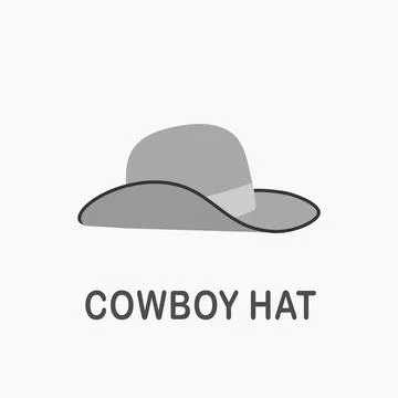 Cowboy hat creative simple flat vector illustration Stock Illustration