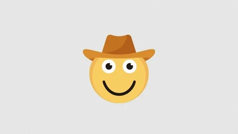 cowboy hat emoji icon, Emoticon , facial... | Stock Video | Pond5