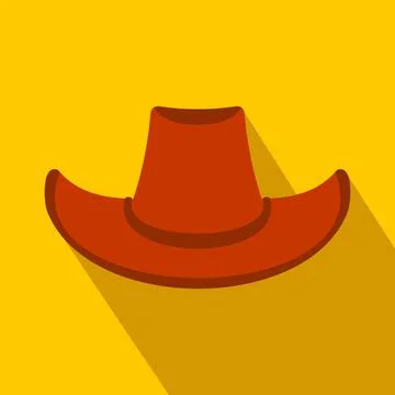 Cowboy hat flat icon Stock Illustration