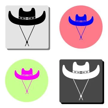 Cowboy hat. flat vector icon Stock Illustration