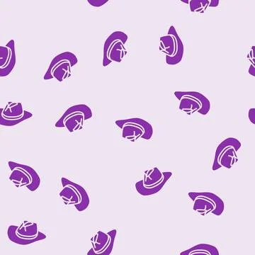 Cowboy hat glyph seamless pattern Stockillustratie
