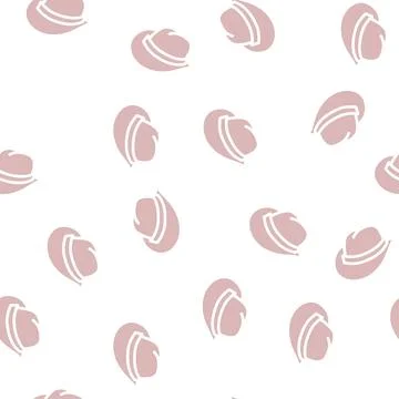 Cowboy hat glyph vector seamless pattern Stock Illustration
